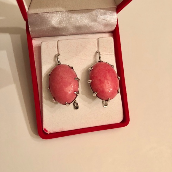 Rare Himalayan Agate Silver Earrings - Picture 12 of 13